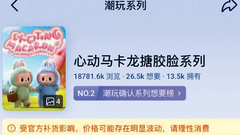 二手平台上的Labubu。